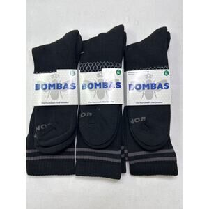 Bombas Men's Size XL Black NWT 3 pr. Identical Calf Crew Socks in Black and Gray